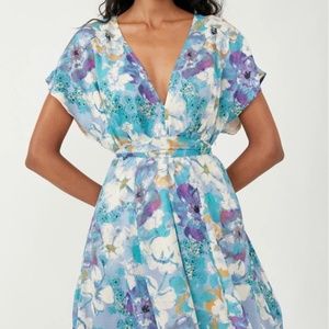 Free People Freddy Tie Mini In Night Combo Dress